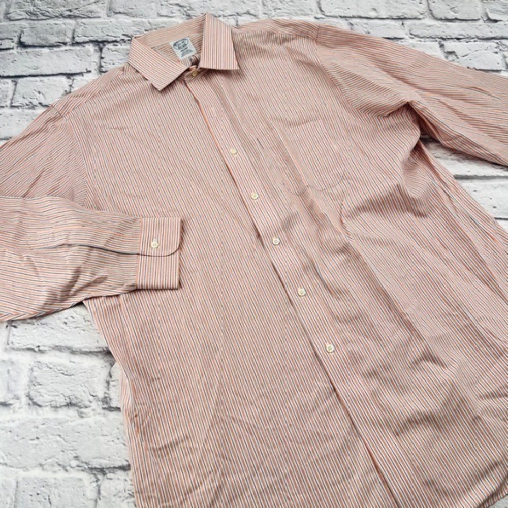 Brooks Brothers Regent Fit Button Down Shirt 17 1/2-34 Striped Non-Iron Mens